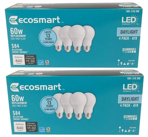 60-EcoSmartWatt Equivalent A19 Dimmable LED Light Bulb buy now