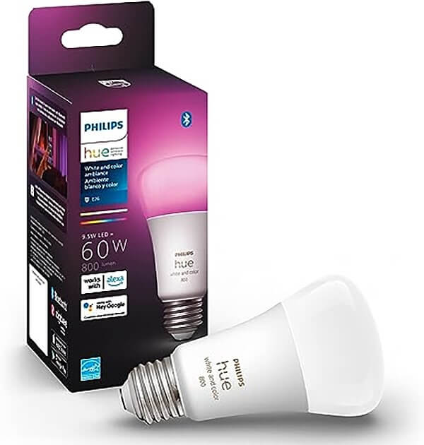 Philips Hue White and Color Ambiance A19 Smart Bulb